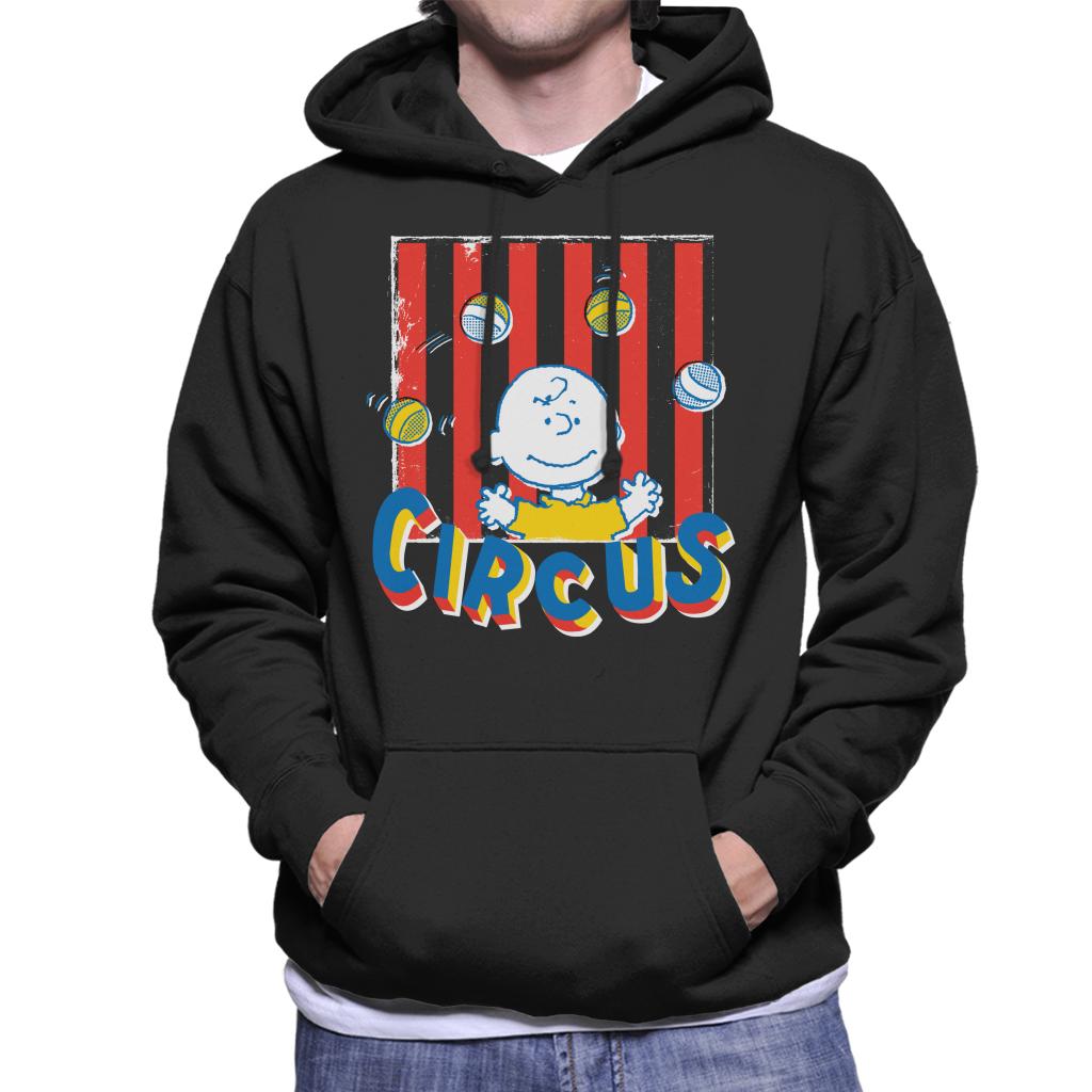 Peanuts Circus Juggling Charlie Brown Men's Hooded Sweatshirt-ALL + EVERY