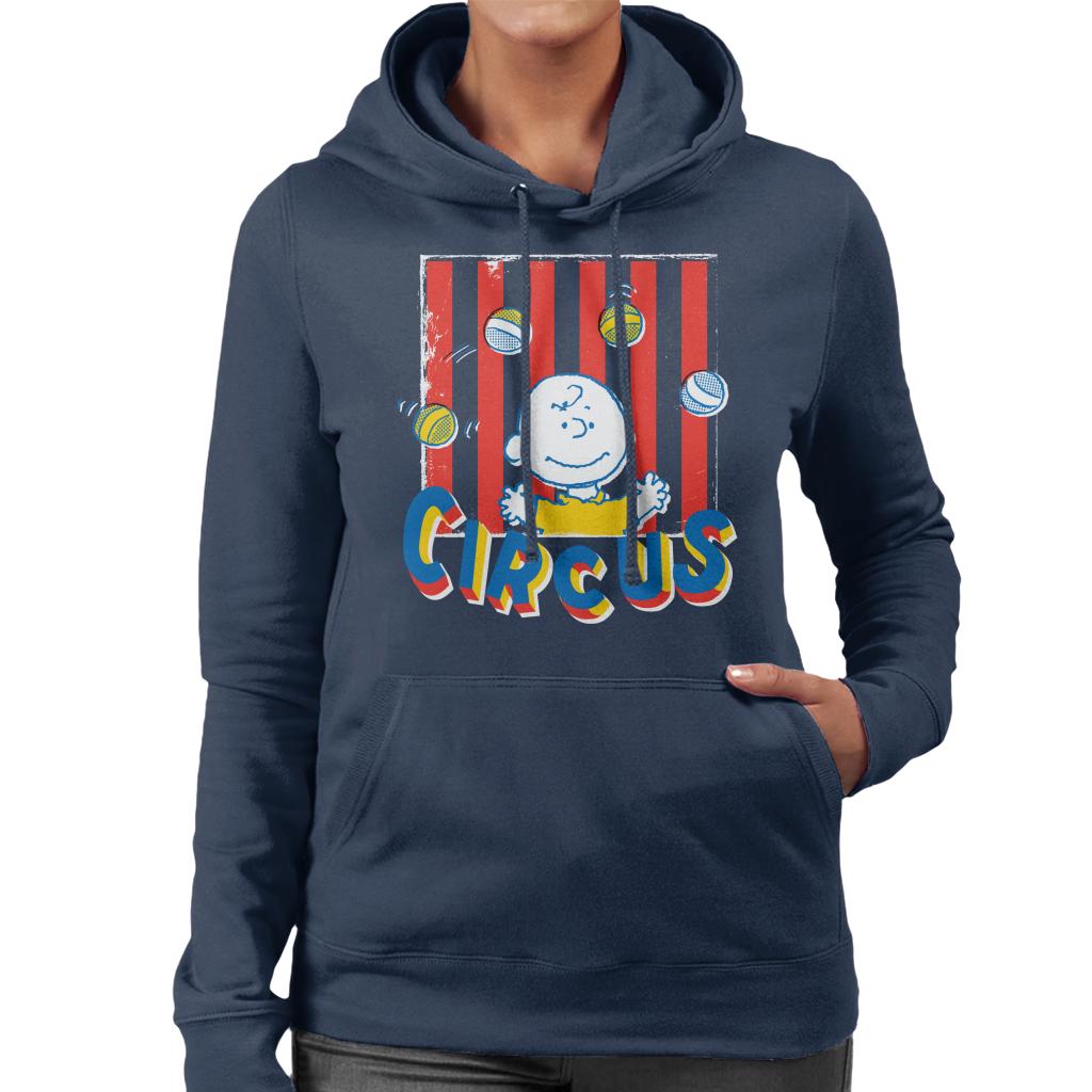 Peanuts Circus Juggling Charlie Brown Women's Hooded Sweatshirt-ALL + EVERY