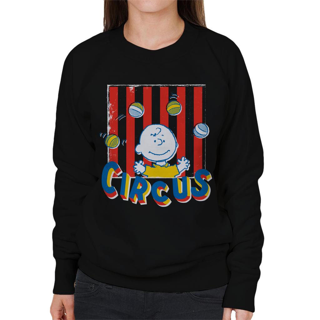 Peanuts Circus Juggling Charlie Brown Women's Sweatshirt-ALL + EVERY