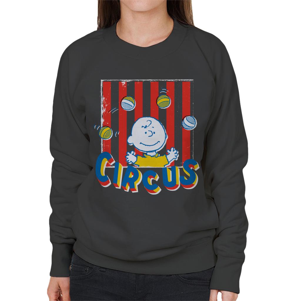 Peanuts Circus Juggling Charlie Brown Women's Sweatshirt-ALL + EVERY