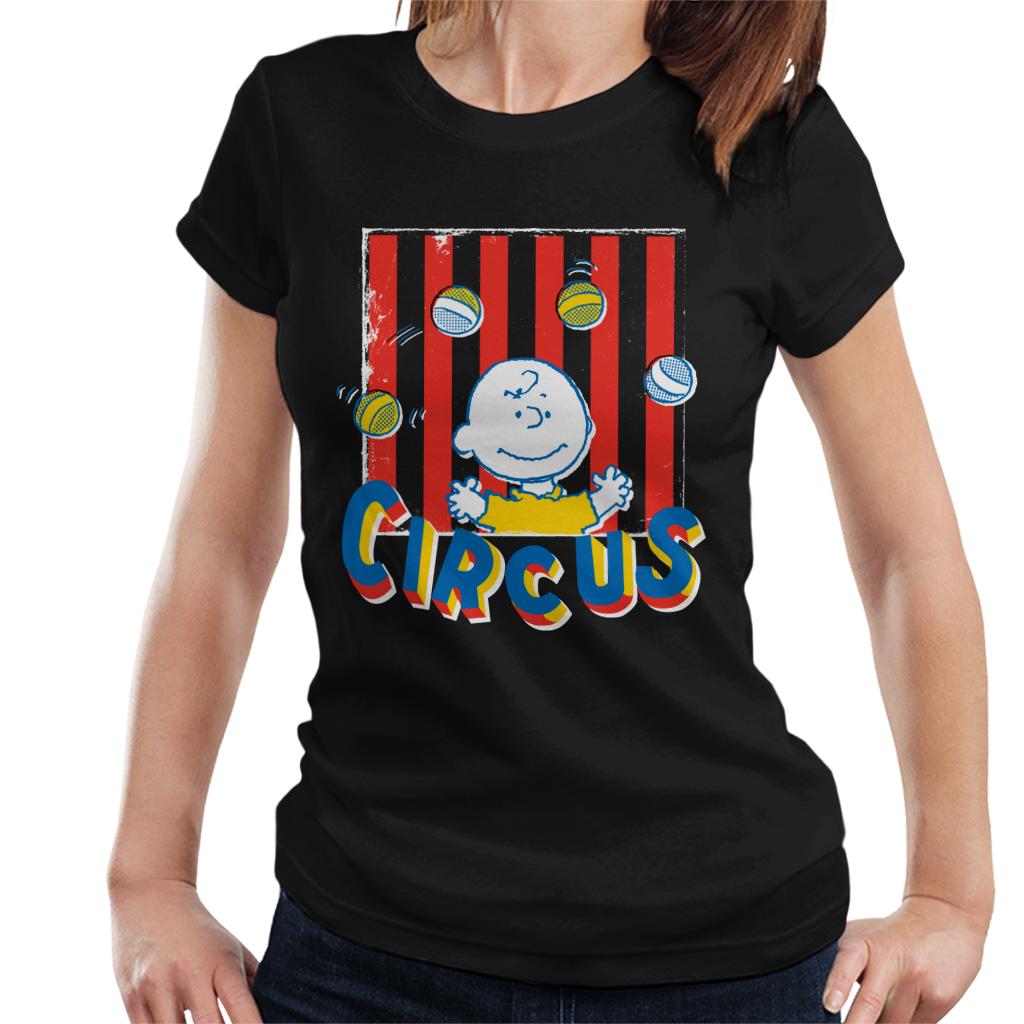 Peanuts Circus Juggling Charlie Brown Women's T-Shirt-ALL + EVERY