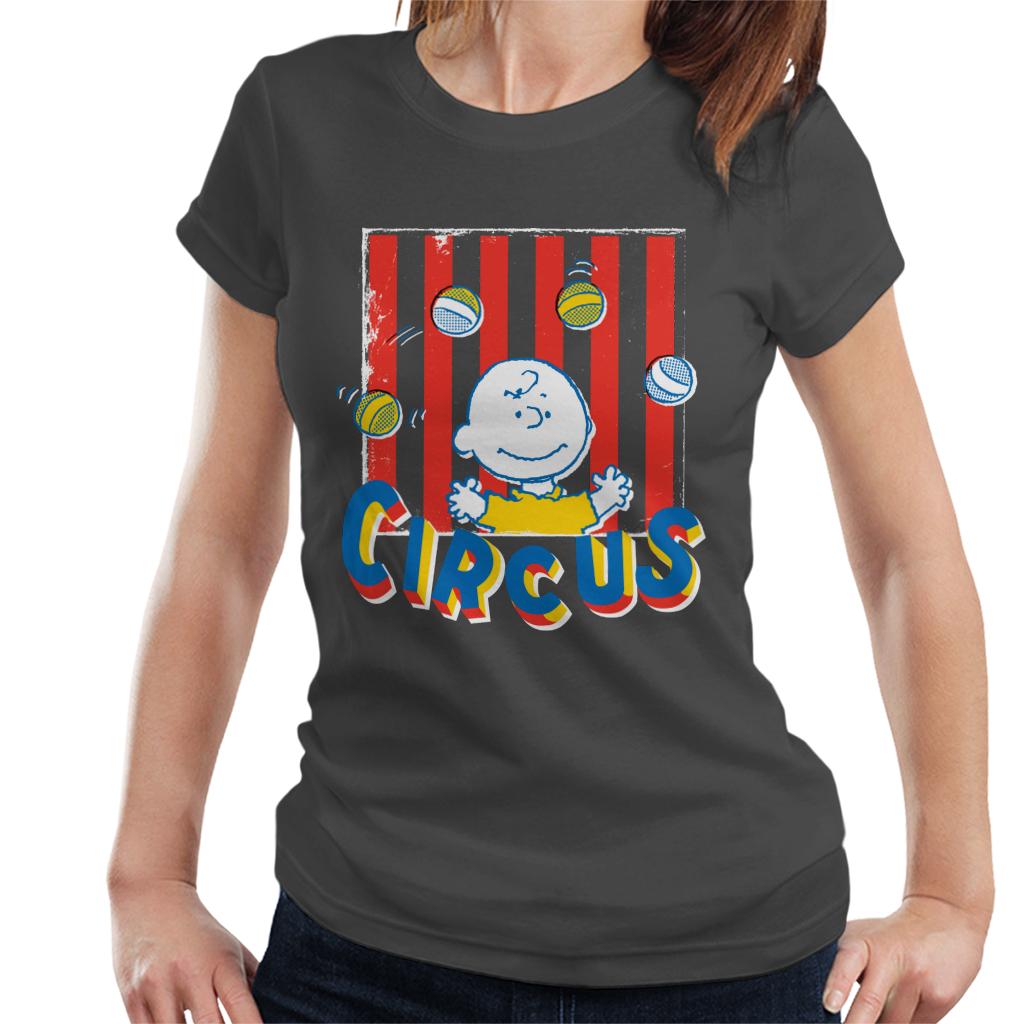 Peanuts Circus Juggling Charlie Brown Women's T-Shirt-ALL + EVERY