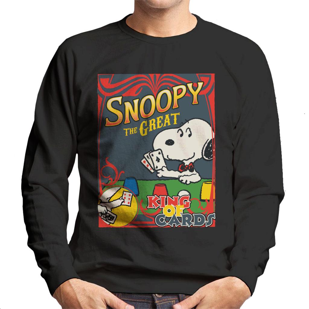 Peanuts Snoopy The Great King Of Cards Men's Sweatshirt-ALL + EVERY