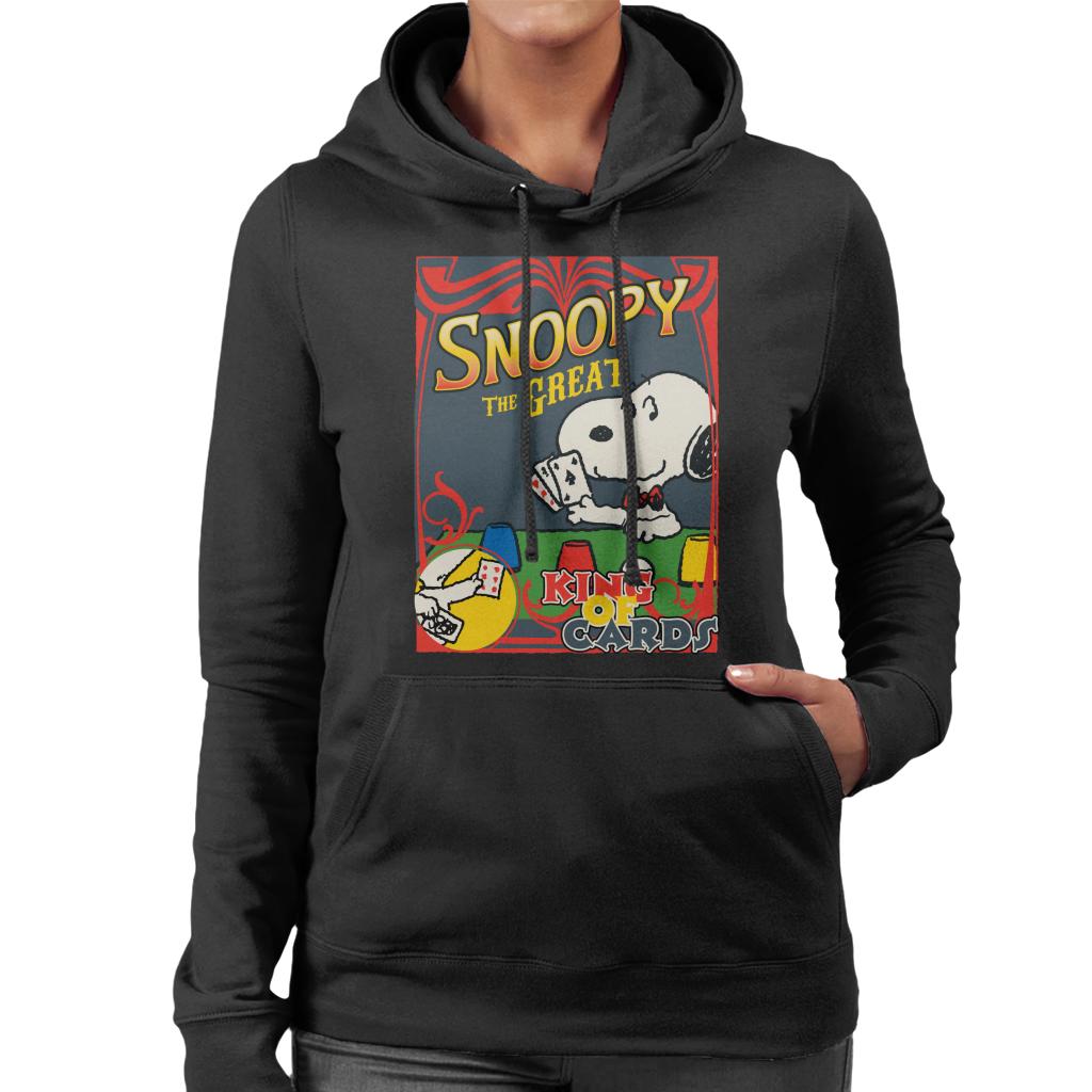 Peanuts Snoopy The Great King Of Cards Women's Hooded Sweatshirt-ALL + EVERY