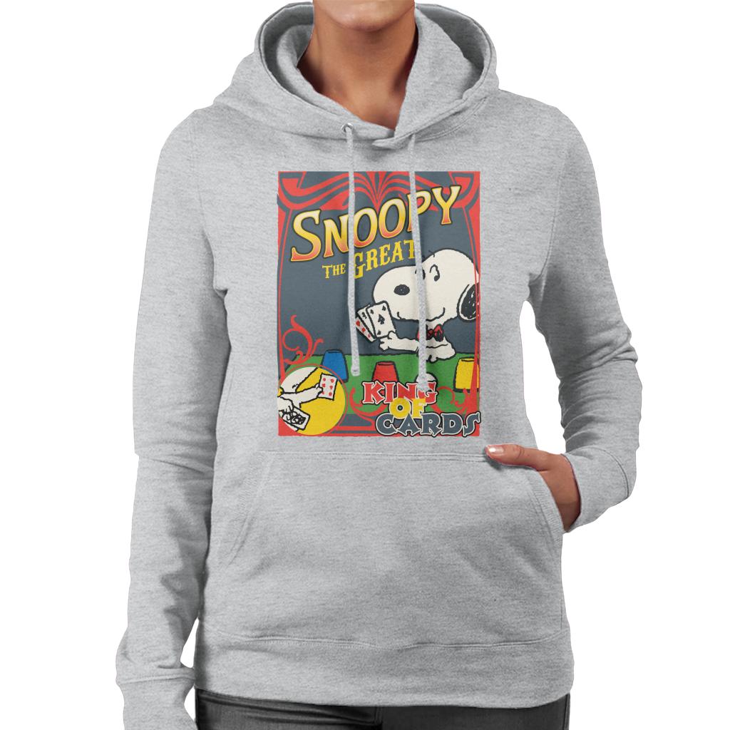 Peanuts Snoopy The Great King Of Cards Women's Hooded Sweatshirt-ALL + EVERY