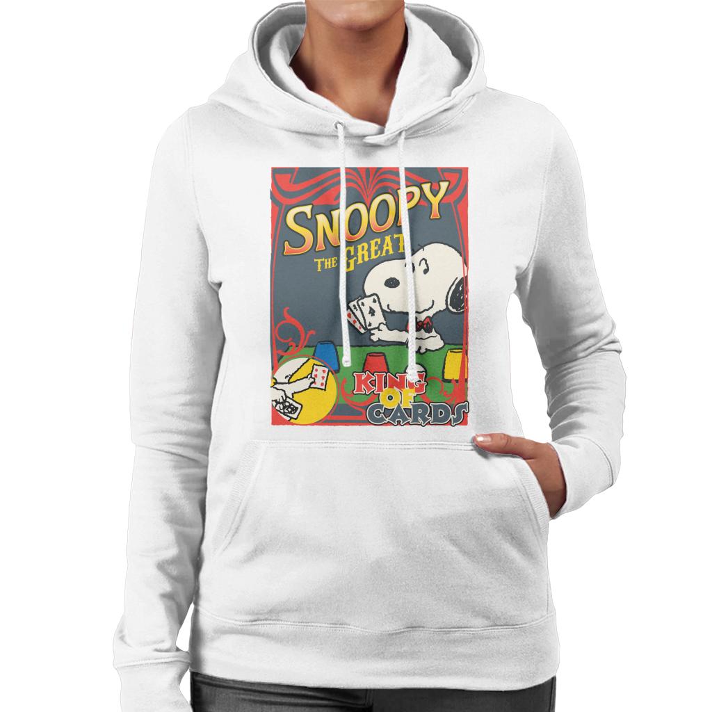 Peanuts Snoopy The Great King Of Cards Women's Hooded Sweatshirt-ALL + EVERY