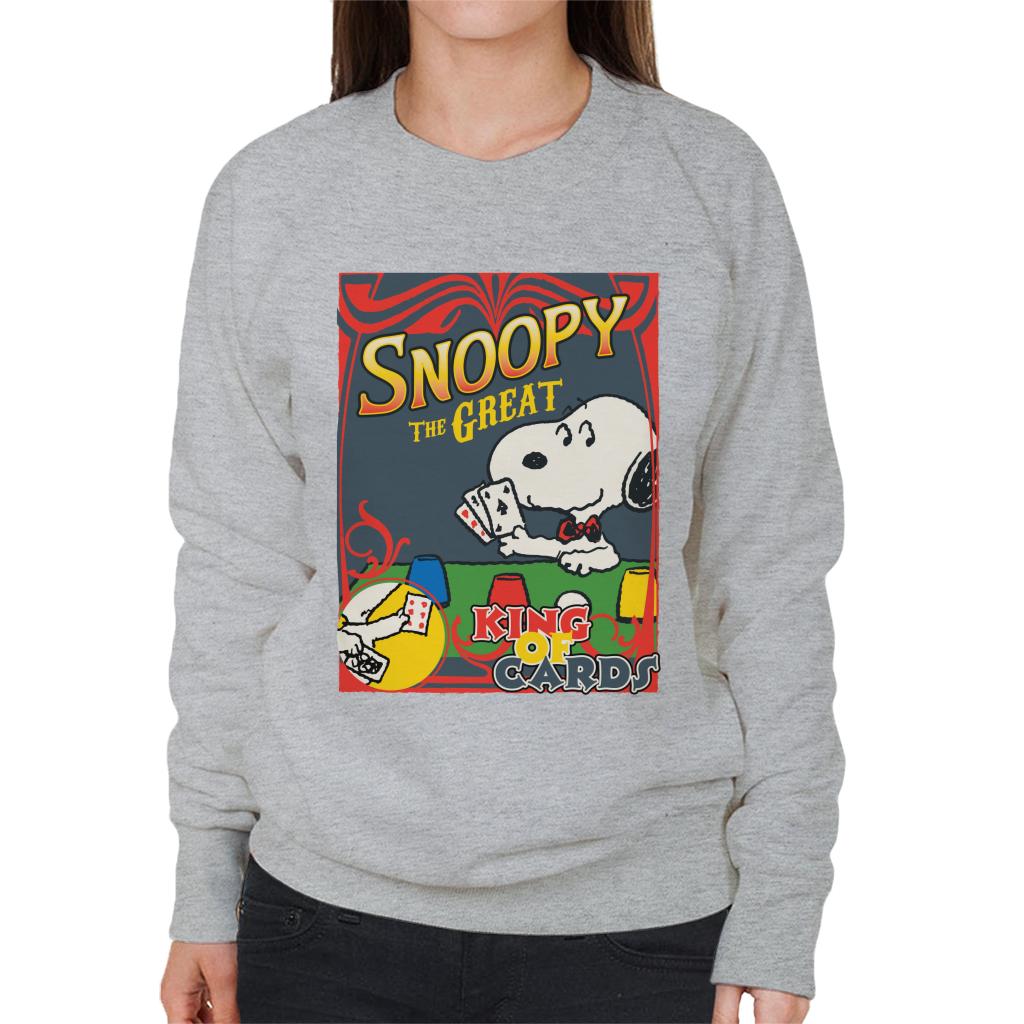 Peanuts Snoopy The Great King Of Cards Women's Sweatshirt-ALL + EVERY