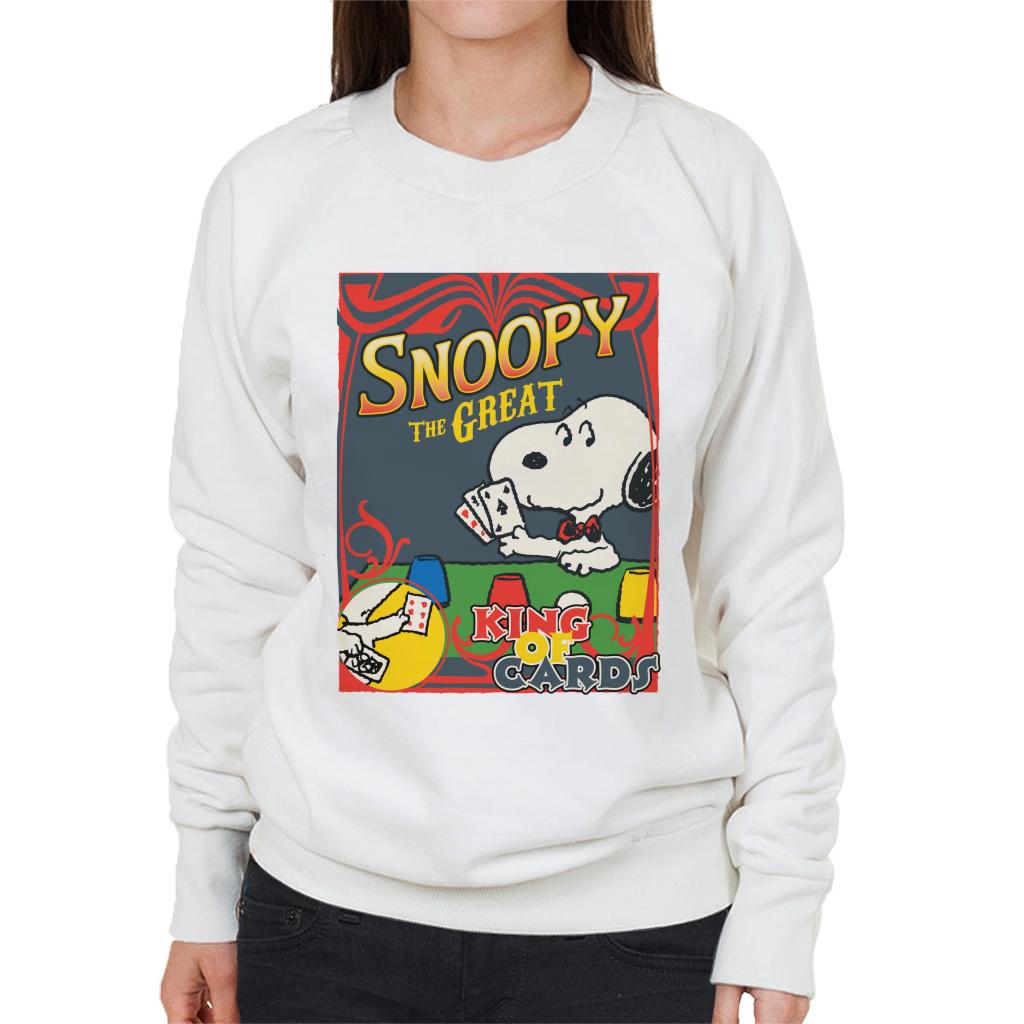 Peanuts Snoopy The Great King Of Cards Women's Sweatshirt-ALL + EVERY