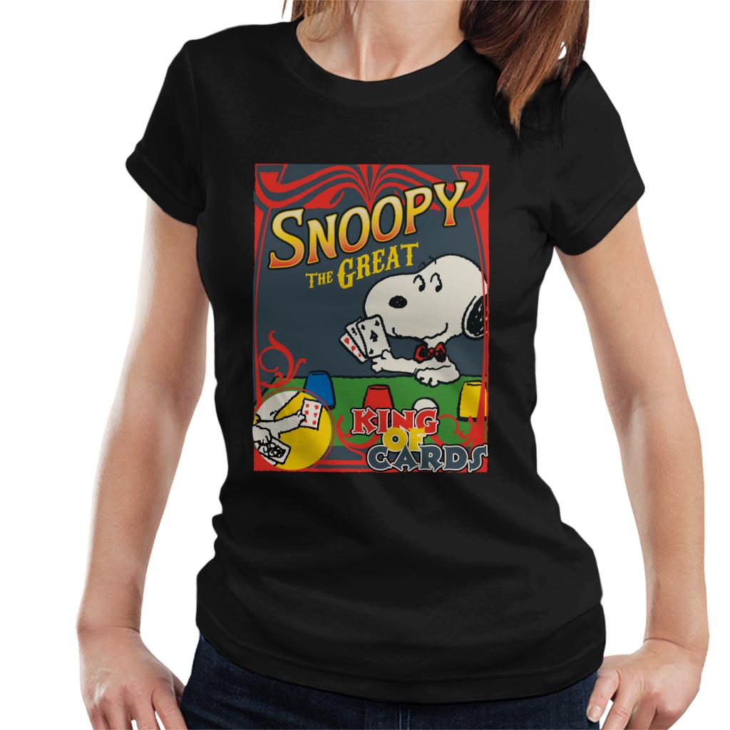 Peanuts Snoopy The Great King Of Cards Women's T-Shirt-ALL + EVERY