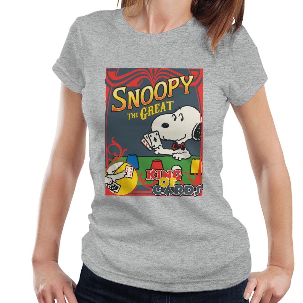 Peanuts Snoopy The Great King Of Cards Women's T-Shirt-ALL + EVERY