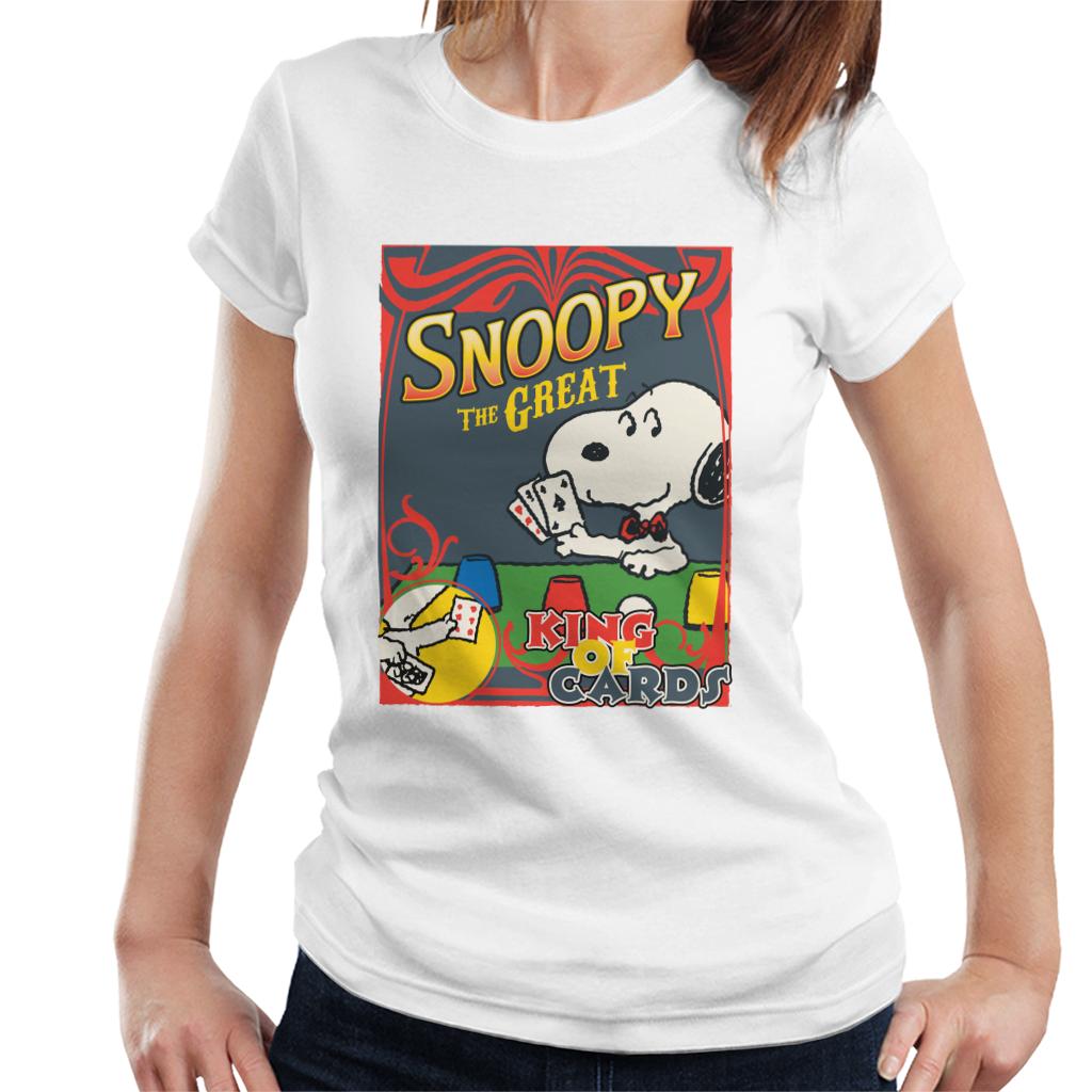 Peanuts Snoopy The Great King Of Cards Women's T-Shirt-ALL + EVERY