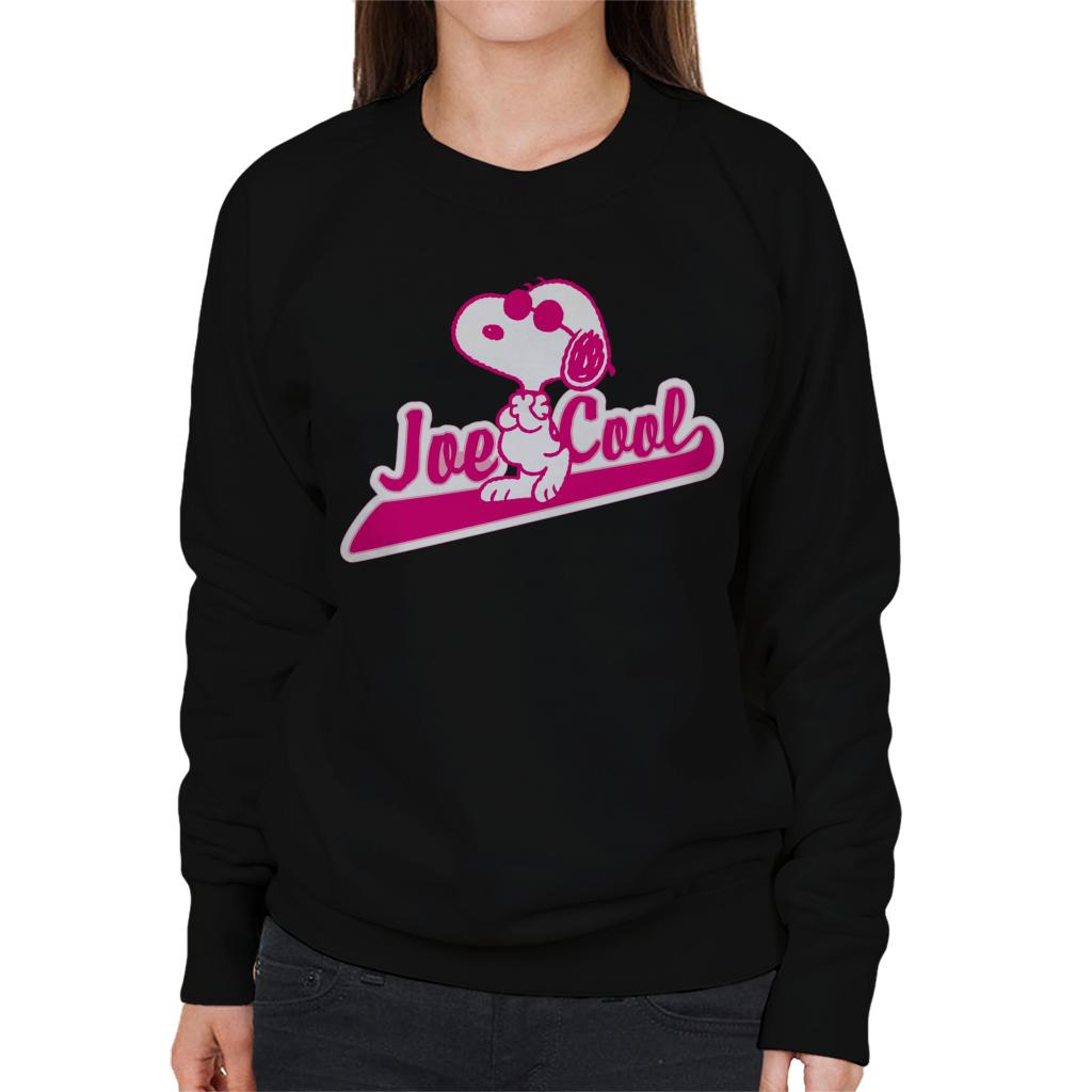 Peanuts Joe Cool Baseball Text Women's Sweatshirt-ALL + EVERY