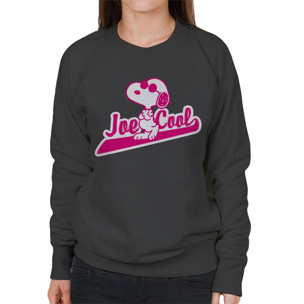 Peanuts Joe Cool Baseball Text Women's Sweatshirt-ALL + EVERY