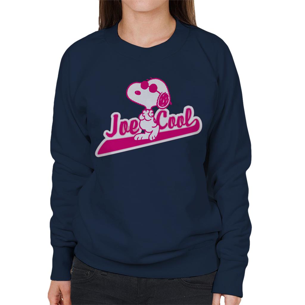 Peanuts Joe Cool Baseball Text Women's Sweatshirt-ALL + EVERY