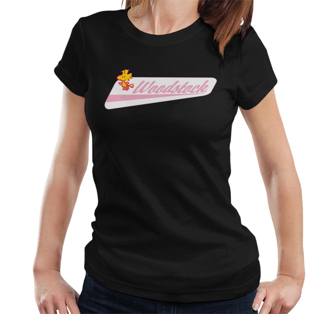 Peanuts Woodstock Baseball Text Women's T-Shirt-ALL + EVERY