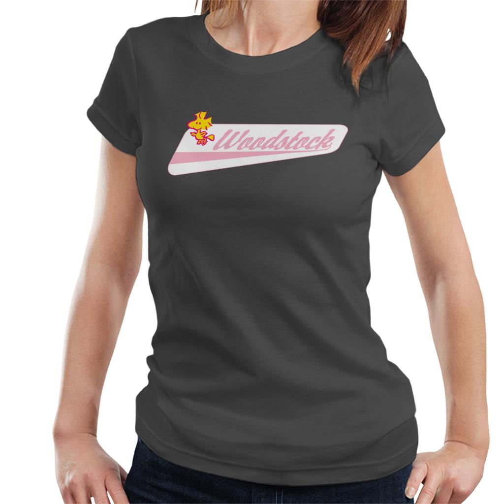 Peanuts Woodstock Baseball Text Women's T-Shirt-ALL + EVERY