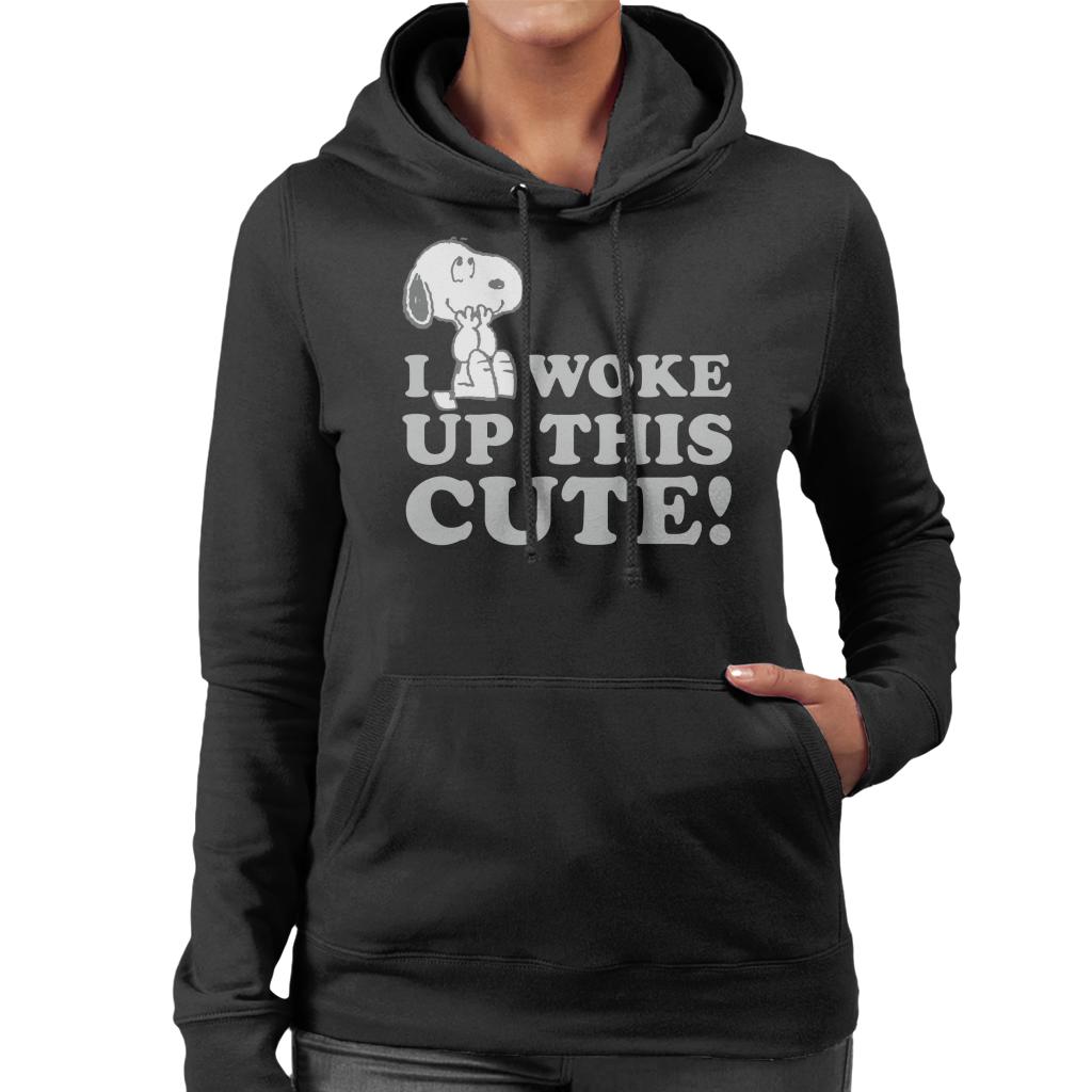 Peanuts Snoopy I Woke Up This Cute Women's Hooded Sweatshirt-ALL + EVERY