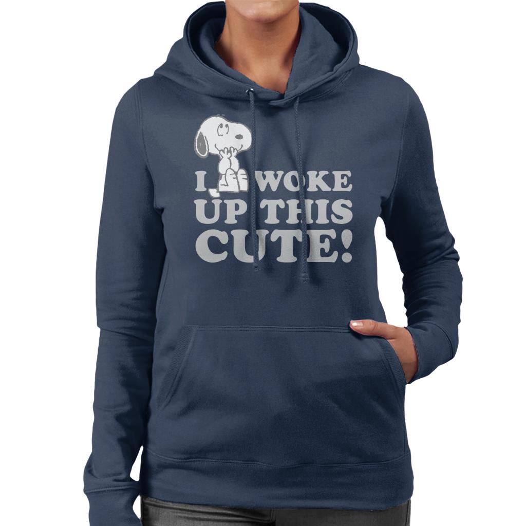 Peanuts Snoopy I Woke Up This Cute Women's Hooded Sweatshirt-ALL + EVERY