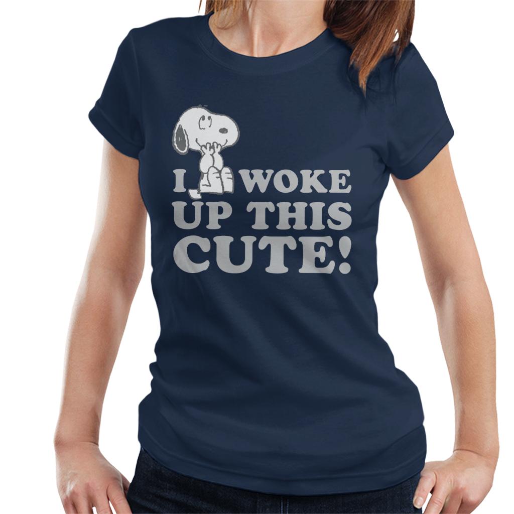 Peanuts Snoopy I Woke Up This Cute Women's T-Shirt-ALL + EVERY