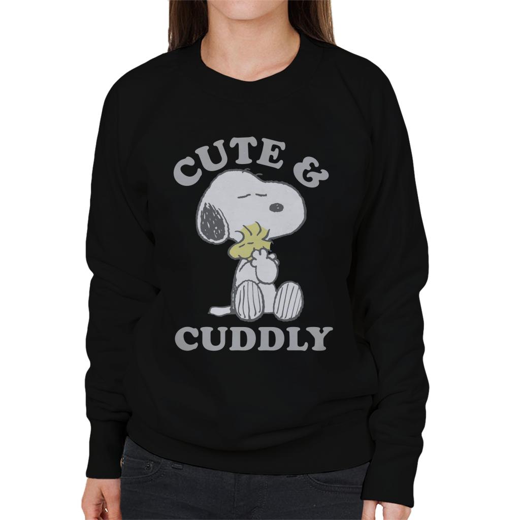 Peanuts Cute & Cuddly Snoopy Women's Sweatshirt-ALL + EVERY