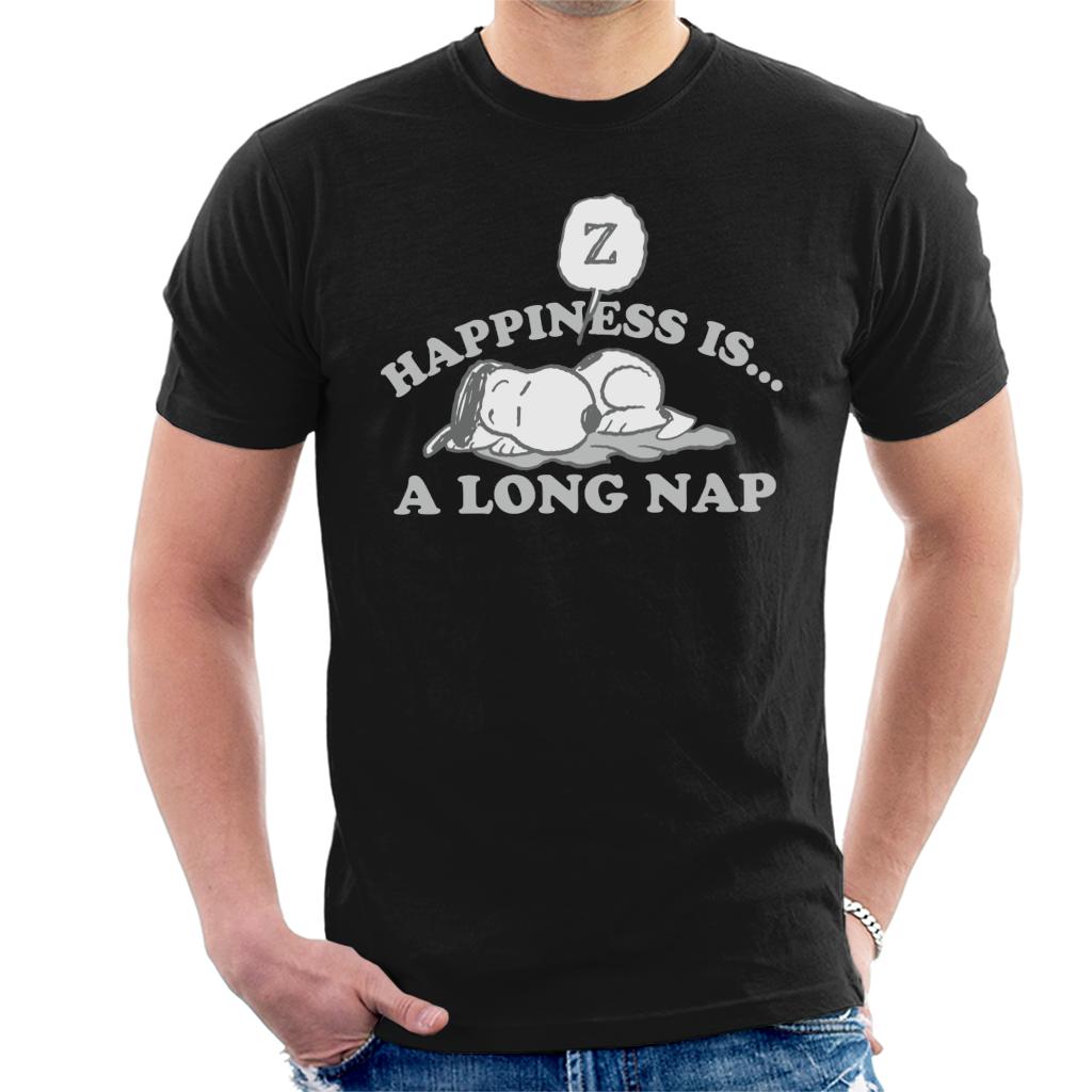Peanuts Happiness Is A Long Nap Snoopy Men's T-Shirt-ALL + EVERY