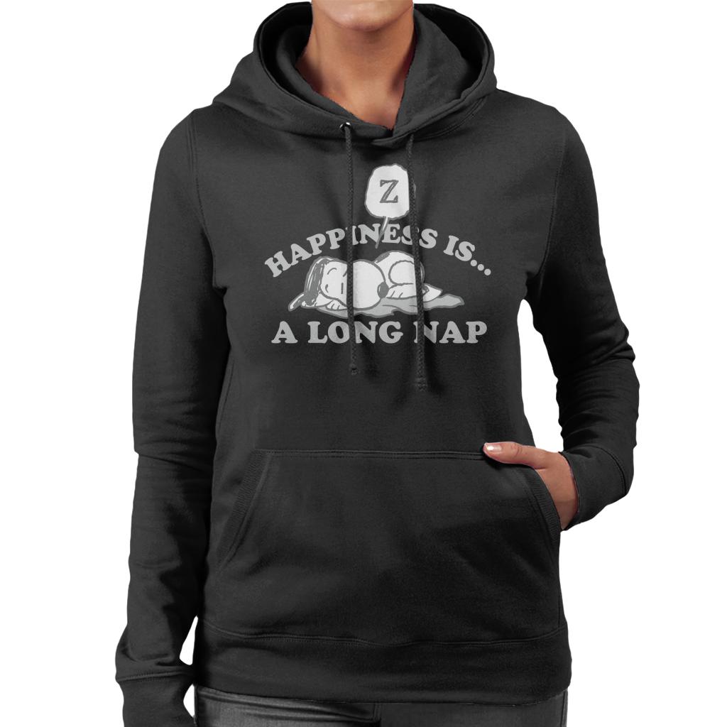 Peanuts Happiness Is A Long Nap Snoopy Women's Hooded Sweatshirt-ALL + EVERY