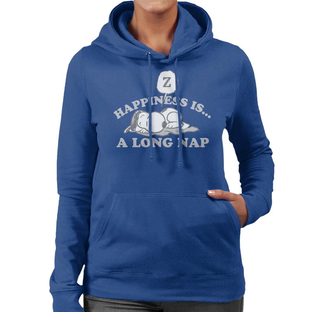 Peanuts Happiness Is A Long Nap Snoopy Women's Hooded Sweatshirt-ALL + EVERY