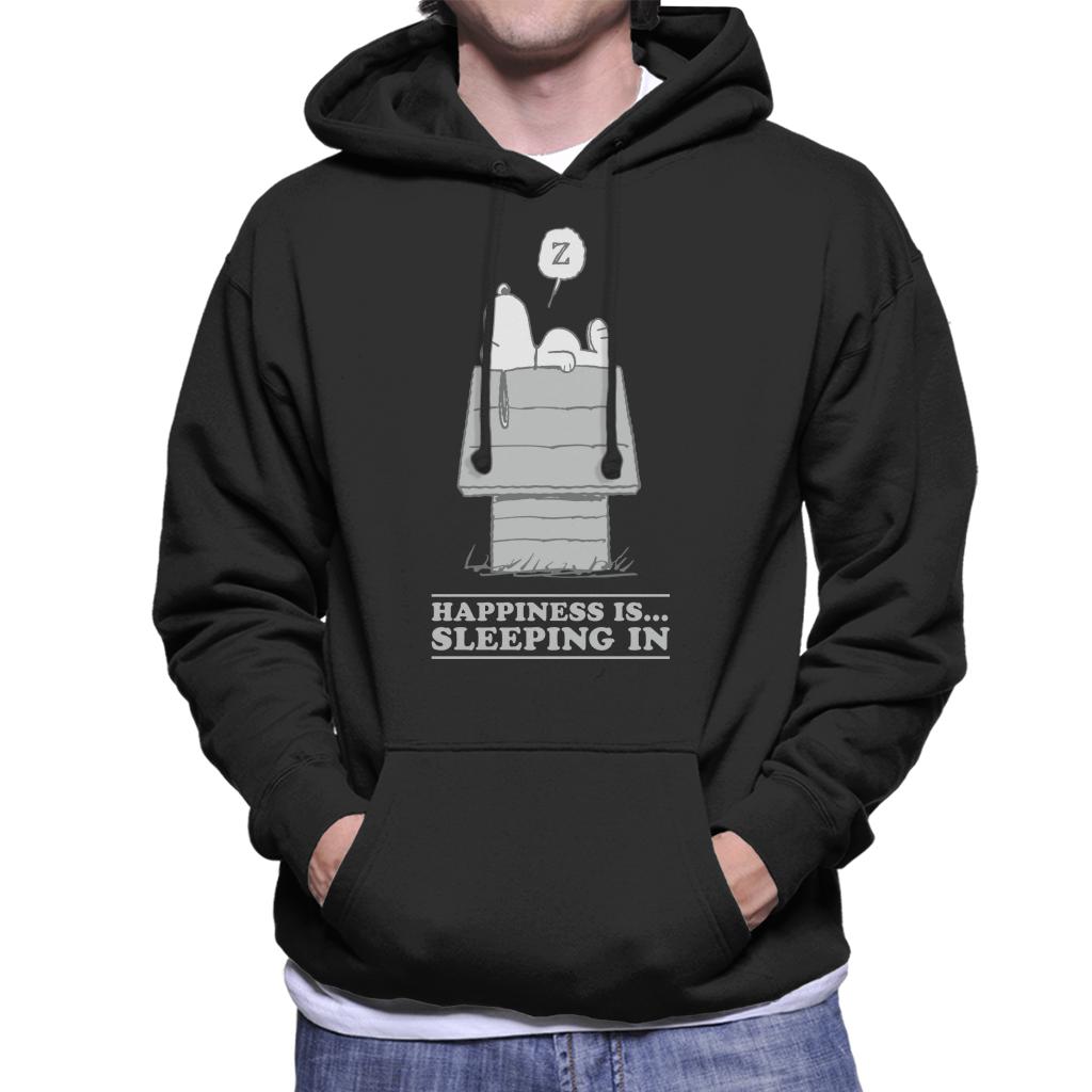 Peanuts Happiness Is Sleeping In Snoopy Men's Hooded Sweatshirt-ALL + EVERY