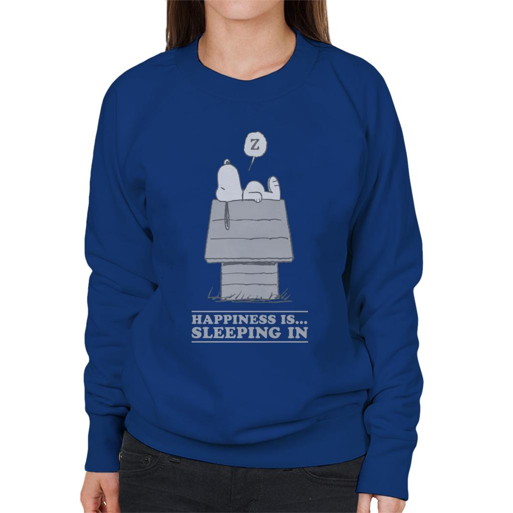 Peanuts Happiness Is Sleeping In Snoopy Women's Sweatshirt-ALL + EVERY