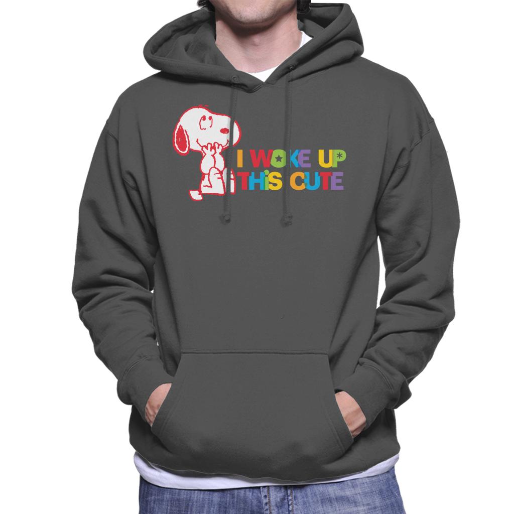 Peanuts I Woke Up This Cute Snoopy Men's Hooded Sweatshirt-ALL + EVERY