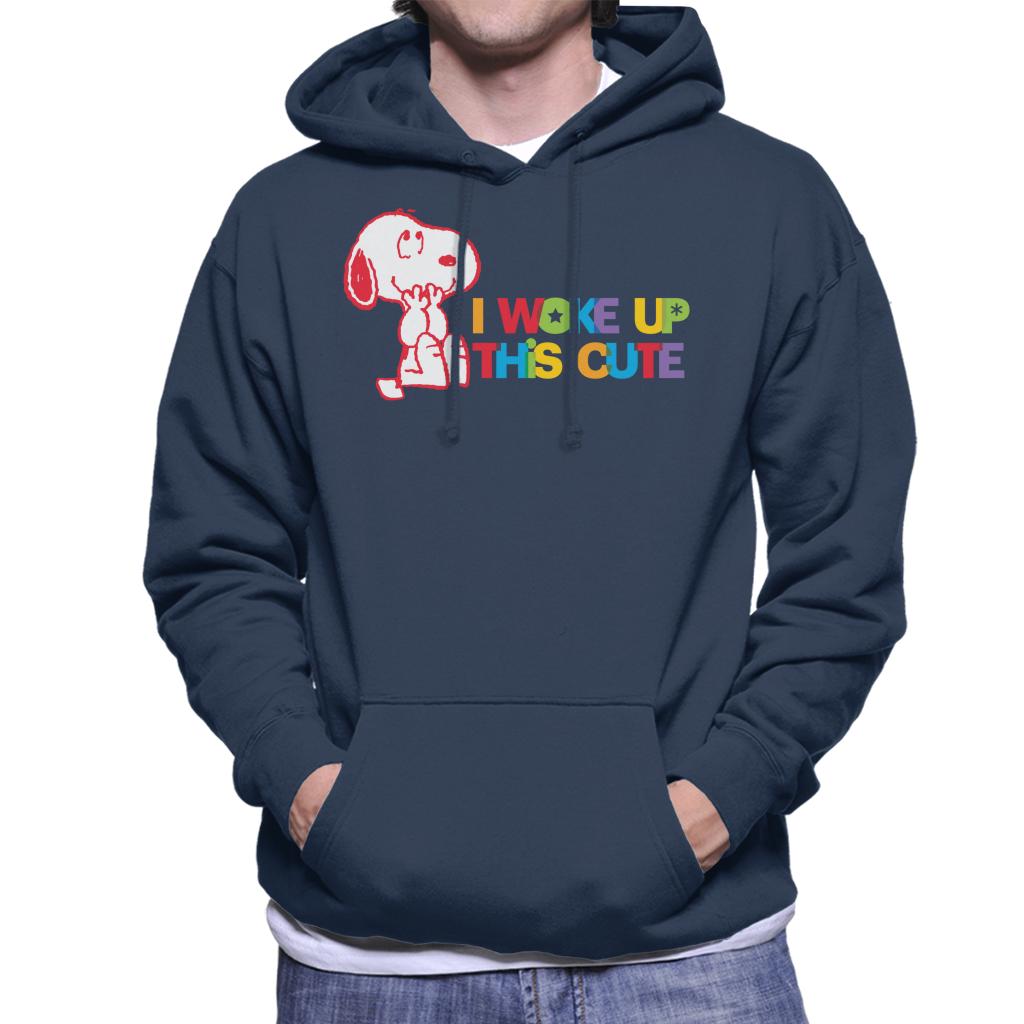 Peanuts I Woke Up This Cute Snoopy Men's Hooded Sweatshirt-ALL + EVERY