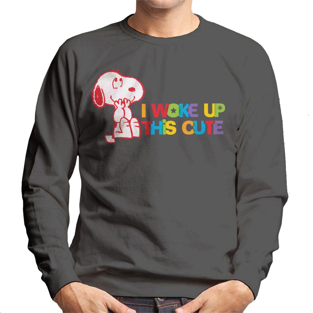 Peanuts I Woke Up This Cute Snoopy Men's Sweatshirt-ALL + EVERY