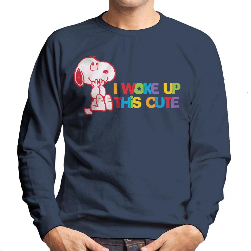 Peanuts I Woke Up This Cute Snoopy Men's Sweatshirt-ALL + EVERY