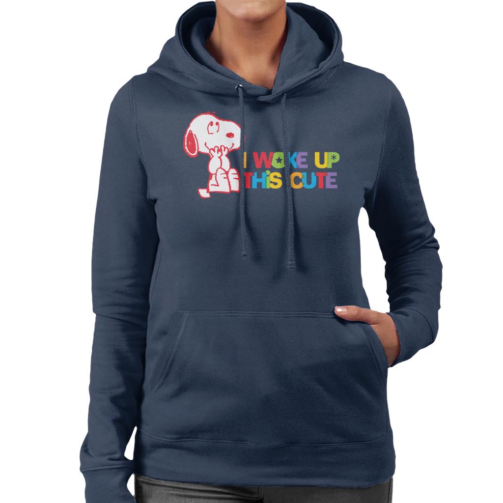 Peanuts I Woke Up This Cute Snoopy Women's Hooded Sweatshirt-ALL + EVERY