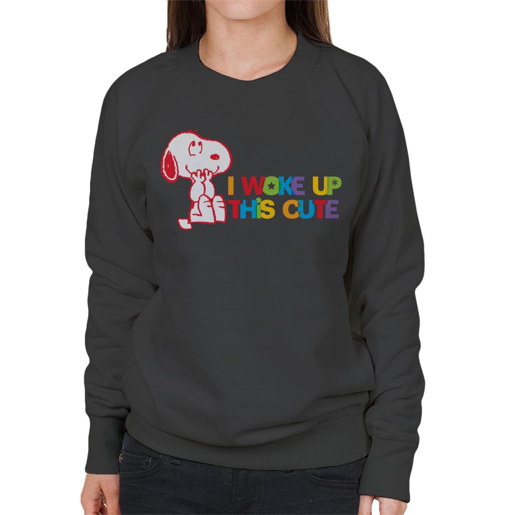 Peanuts I Woke Up This Cute Snoopy Women's Sweatshirt-ALL + EVERY