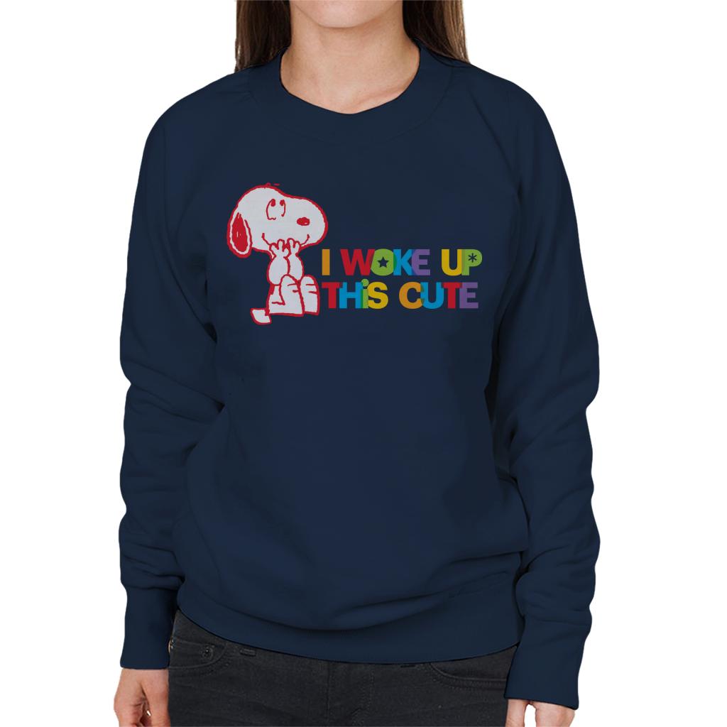 Peanuts I Woke Up This Cute Snoopy Women's Sweatshirt-ALL + EVERY