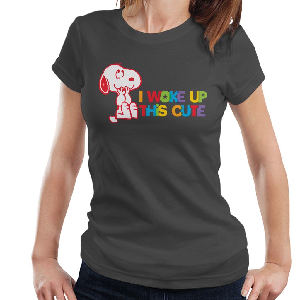 Peanuts I Woke Up This Cute Snoopy Women's T-Shirt-ALL + EVERY