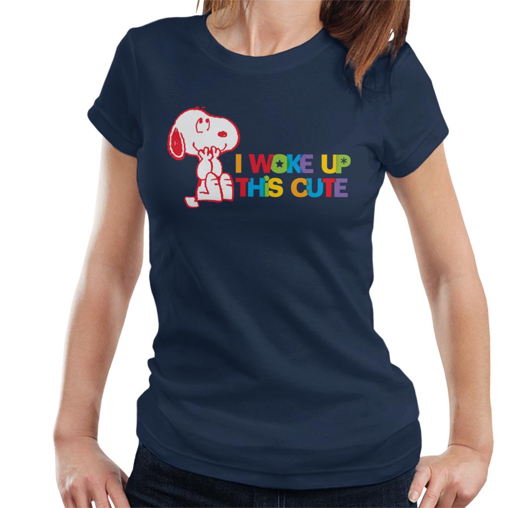 Peanuts I Woke Up This Cute Snoopy Women's T-Shirt-ALL + EVERY