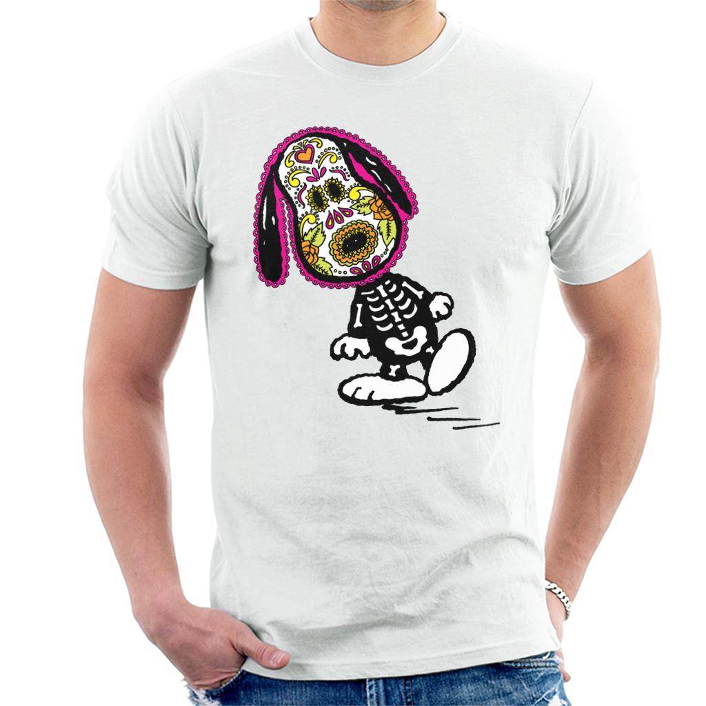 Peanuts Cinco De Mayo Skeleton Snoopy Men's T-Shirt-ALL + EVERY