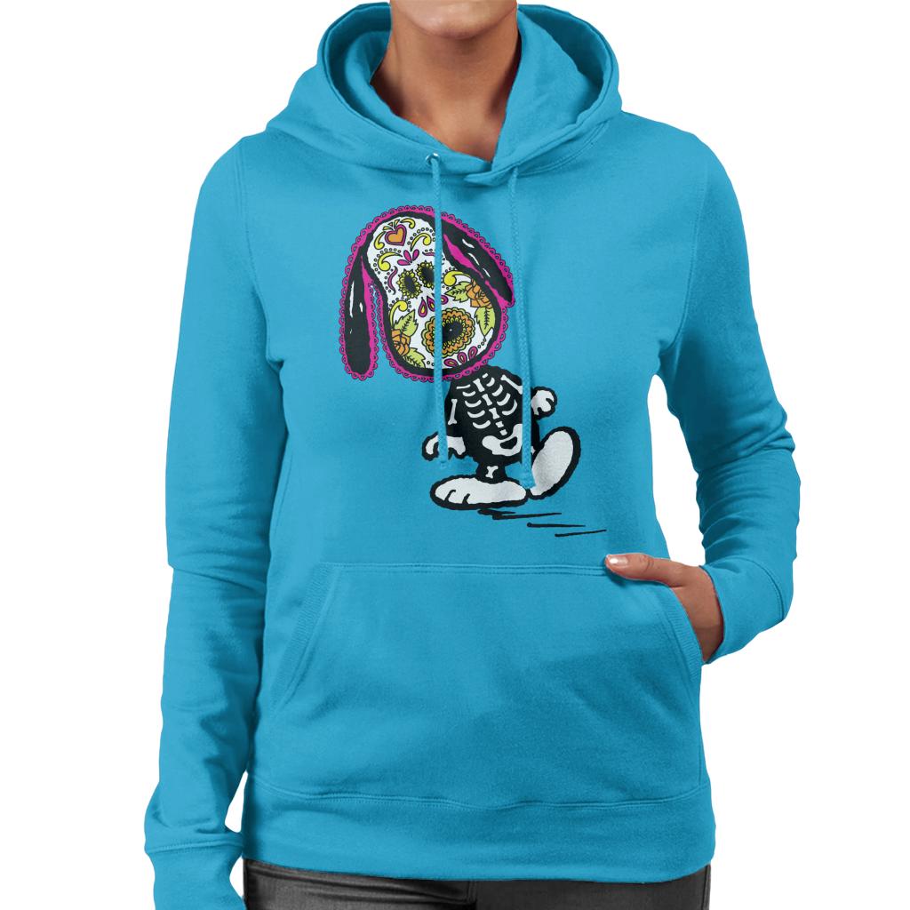 Peanuts Cinco De Mayo Skeleton Snoopy Women's Hooded Sweatshirt-ALL + EVERY