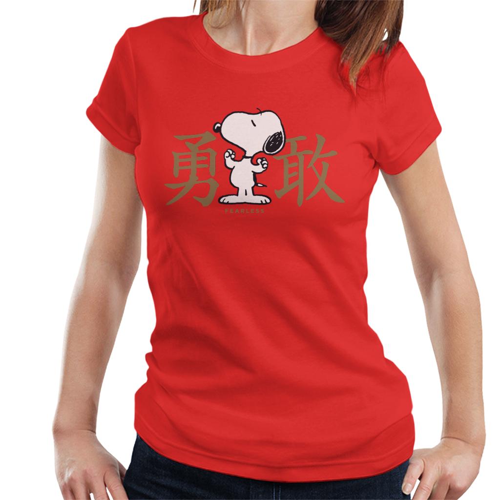 Peanuts Snoopy Fearless Women's T-Shirt-ALL + EVERY