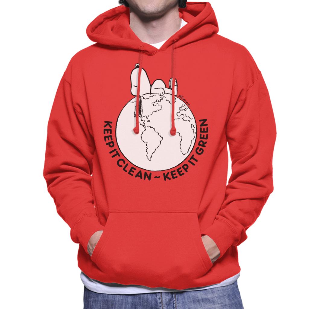 Peanuts Snoopy Lying Down On Earth Men's Hooded Sweatshirt-ALL + EVERY