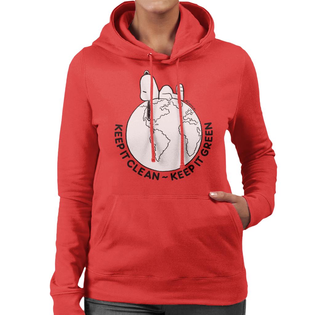 Peanuts Snoopy Lying Down On Earth Women's Hooded Sweatshirt-ALL + EVERY