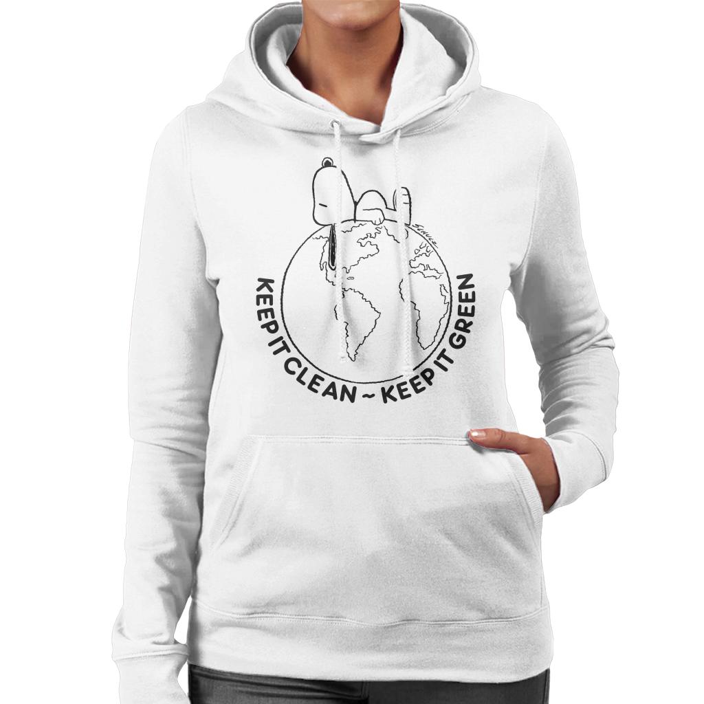 Peanuts Snoopy Lying Down On Earth Women's Hooded Sweatshirt-ALL + EVERY