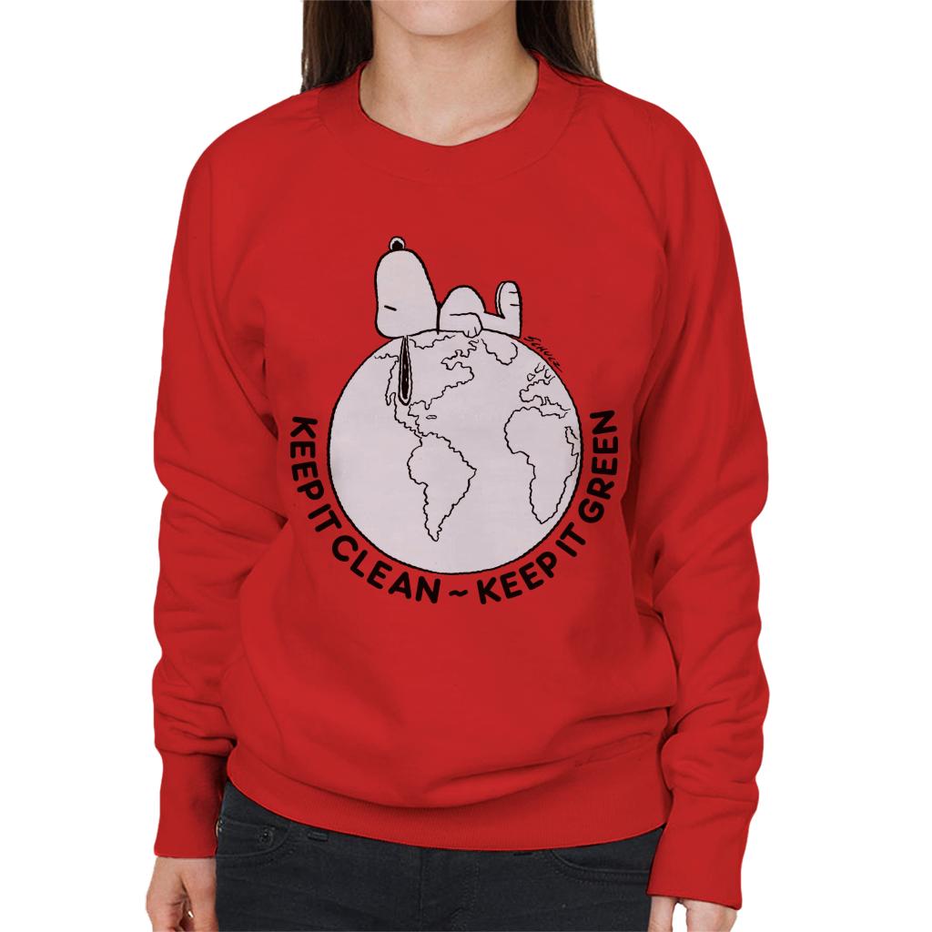 Peanuts Snoopy Lying Down On Earth Women's Sweatshirt-ALL + EVERY