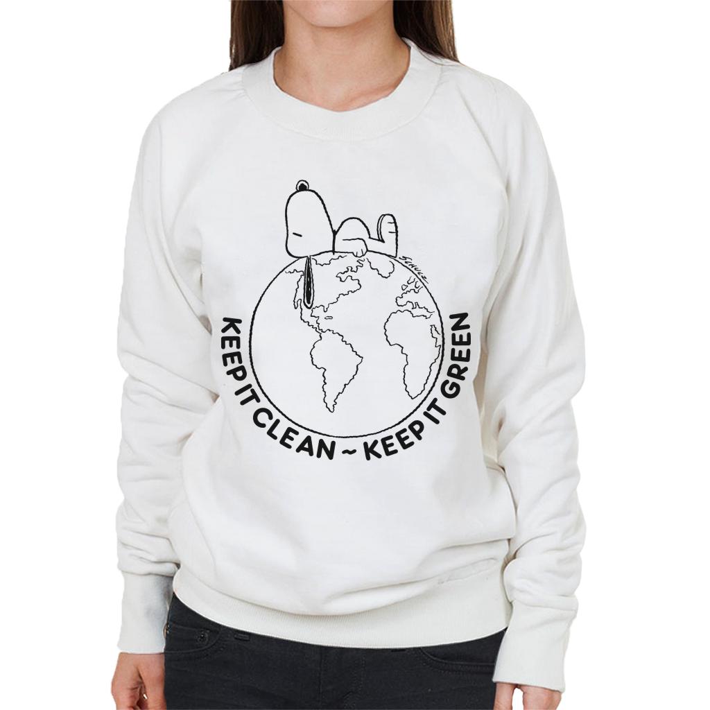 Peanuts Snoopy Lying Down On Earth Women's Sweatshirt-ALL + EVERY