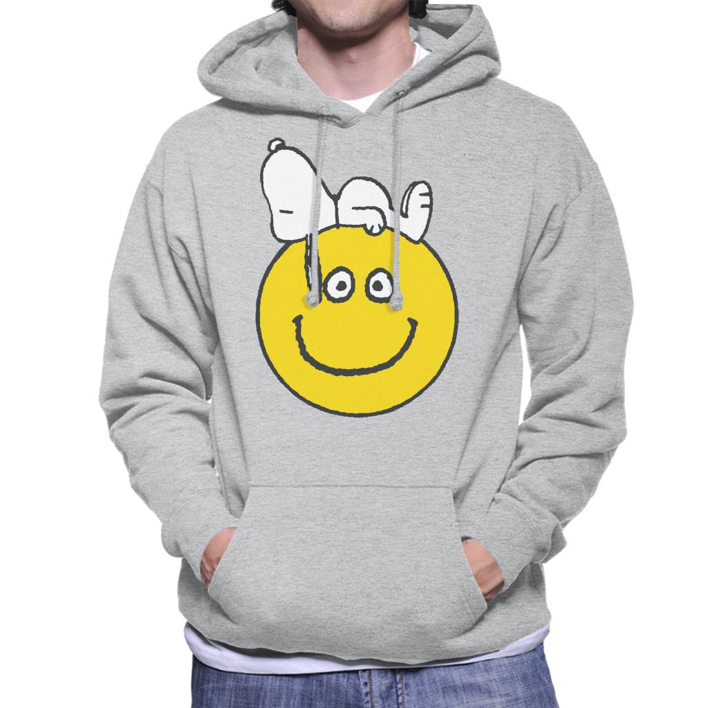 Peanuts-Snoopy-Lying-On-A-Smiley-Face-Mens-Hooded-Sweatshirt