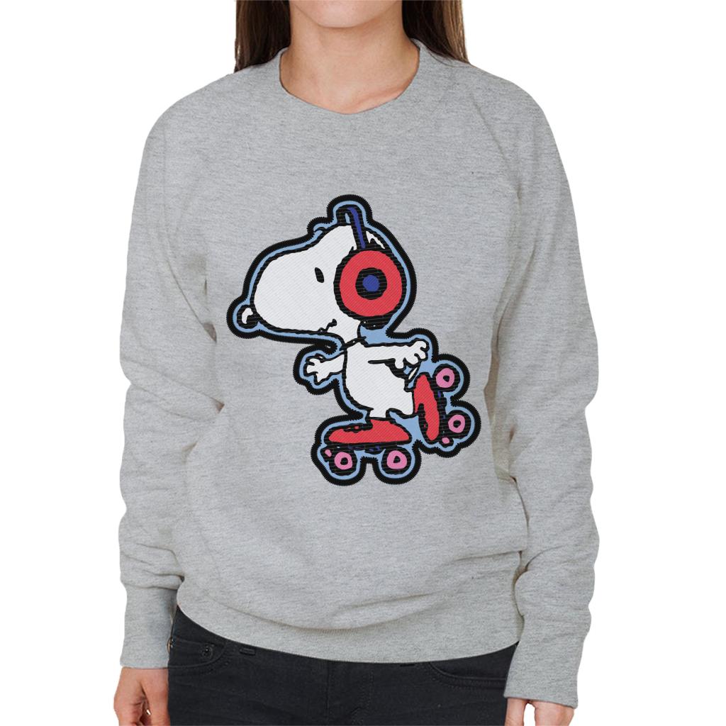 Peanuts-Snoopy-Skating-To-Music-Womens-Sweatshirt