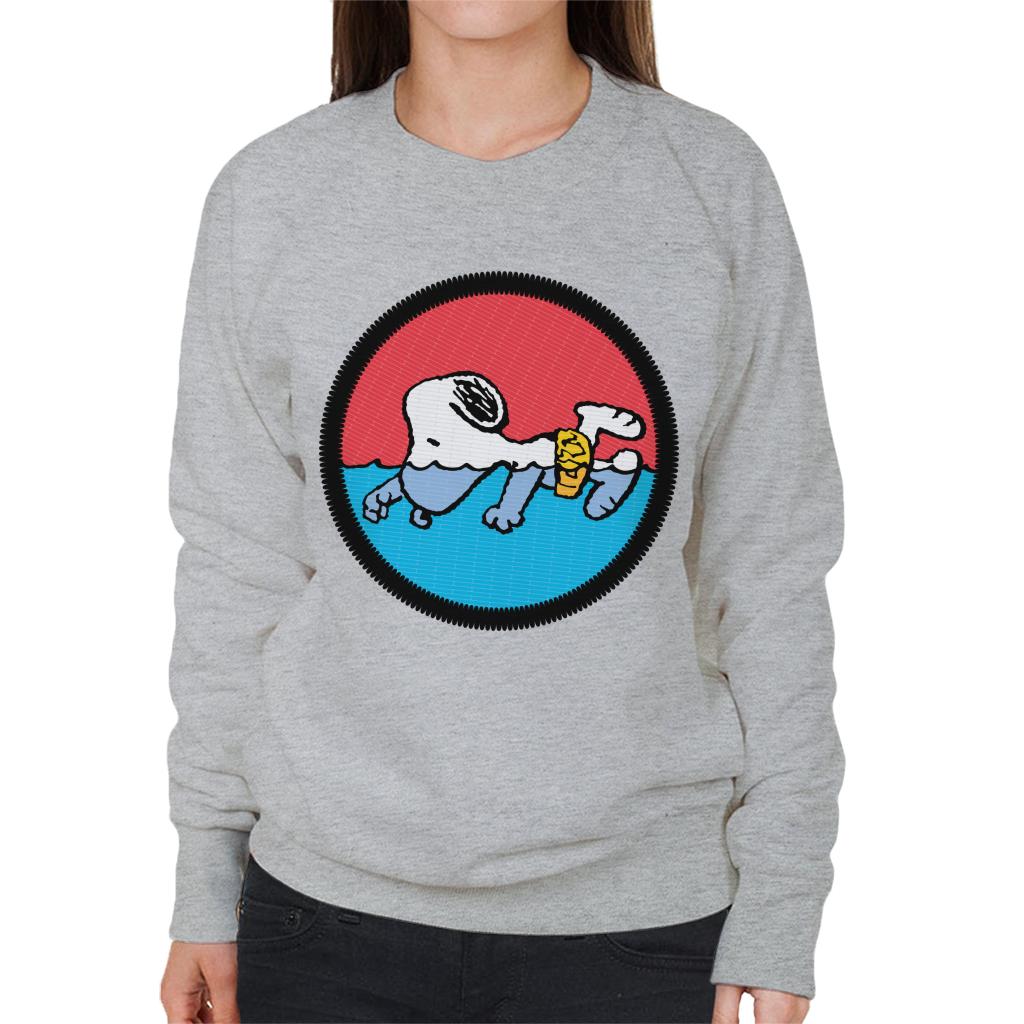 Peanuts-Snoopy-Swimming-Womens-Sweatshirt