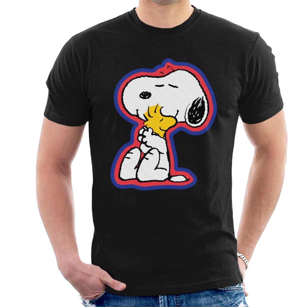 Peanuts-Snoopy-Hugging-Woodstock-Mens-T-Shirt